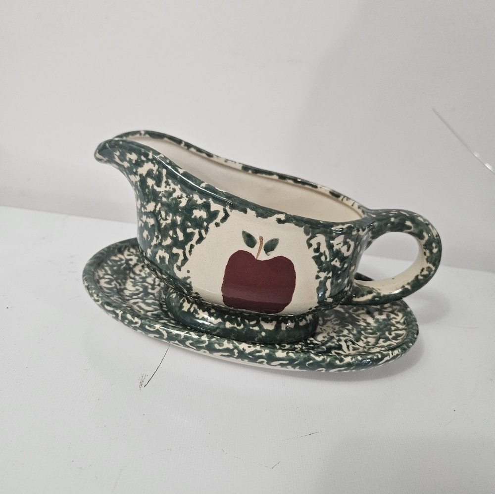 Vintage Handcrafted Gravy Boat With Drip Tray!